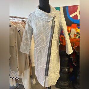 Calvin Klein Asymmetrical Gray Long Sleeve Coat/Dress